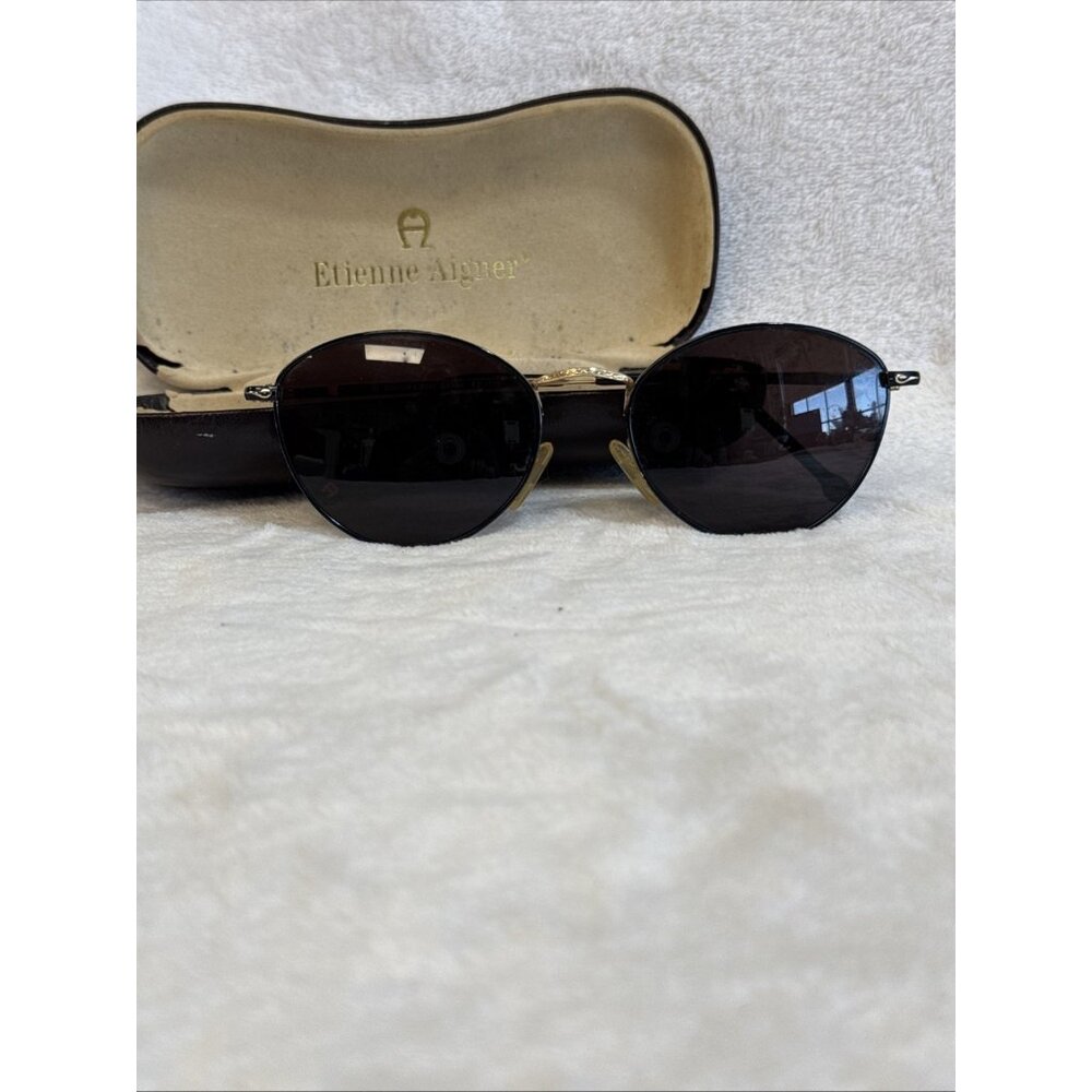 Vintage Etienne Aigner Eyeglasses Frame LIBERTY 2 EA-14 Italy Gold/Black